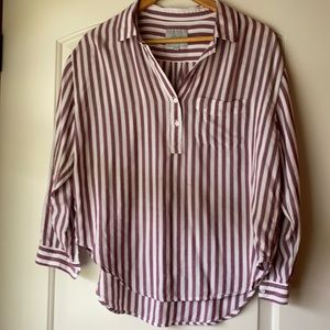Rails Burgundy Stripe Top